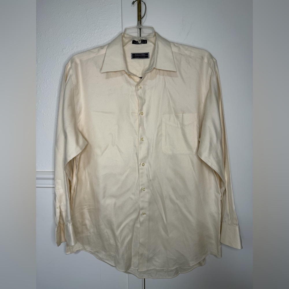 Roberto Villini Cream Dress Shirt for Men